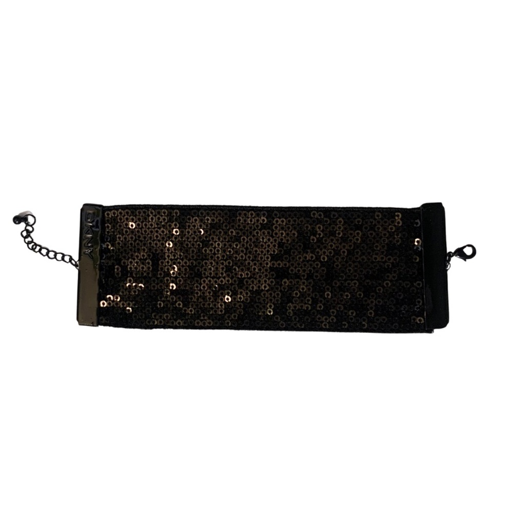2/$30 DKNY Black Sparkly Sequin Adjustable Wrap Bracelet Festive 90s Y2K 2000s